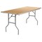Emma and Oliver 6-Foot Rectangular HEAVY DUTY Birchwood Folding Banquet Table with METAL Edges and Protective Corner Guards